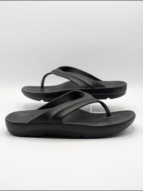 Pure Stride Men's 11 Women's 12 Black Orthotic Comfort Flip-Flops